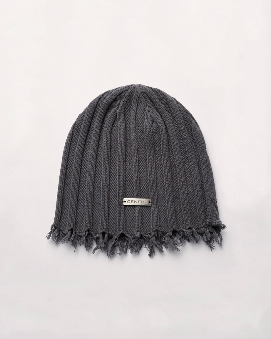 DISTRESSED KNIT BEANIE