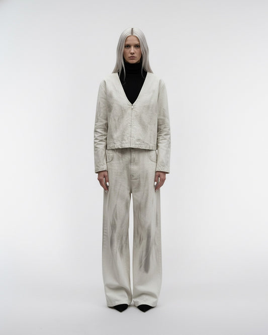 CANDIANI WHITE DUST DENIM SUIT