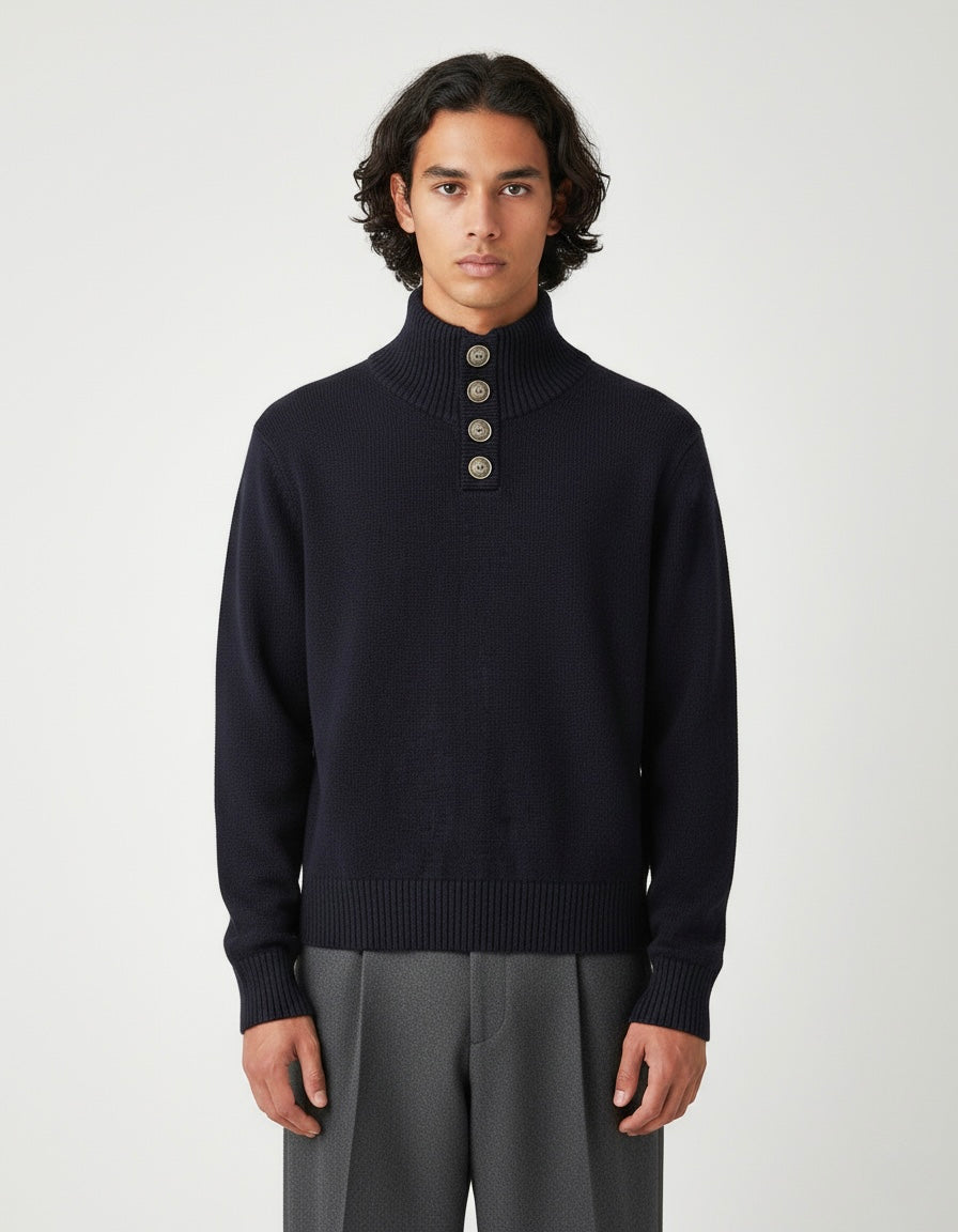DARK NAVY TURTLENECK SWEATER
