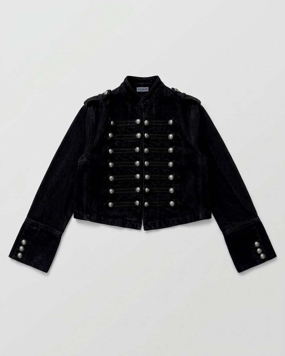 MONARQUE CROPPED JACKET BLACK DENIM