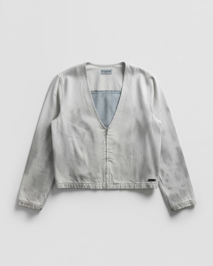 CANDIANI WHITE DUST DENIM JACKET