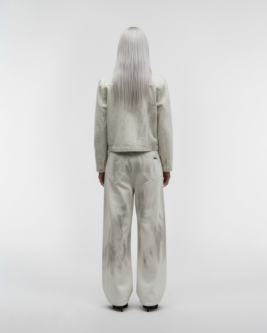 CANDIANI WHITE DUST DENIM JACKET
