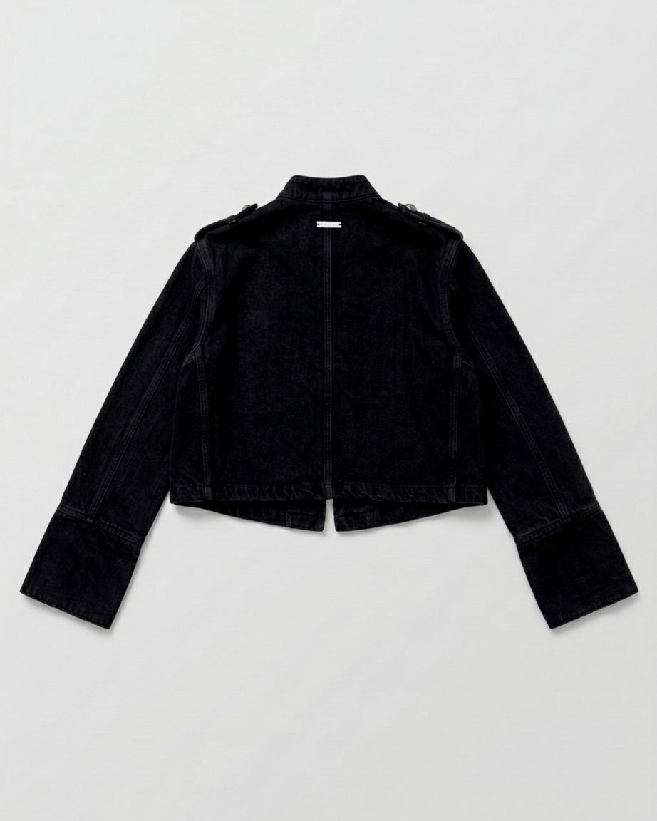 MONARQUE CROPPED JACKET BLACK DENIM