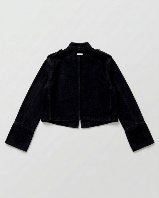 MONARQUE CROPPED JACKET BLACK DENIM [PRE-ORDER]