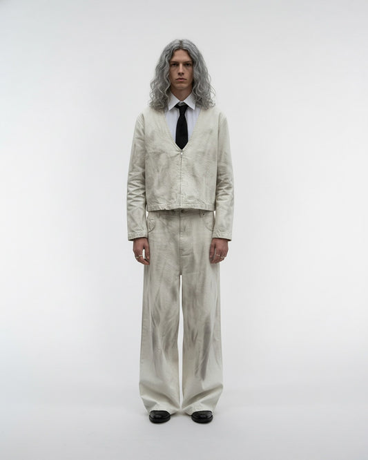 CANDIANI WHITE DUST DENIM SUIT