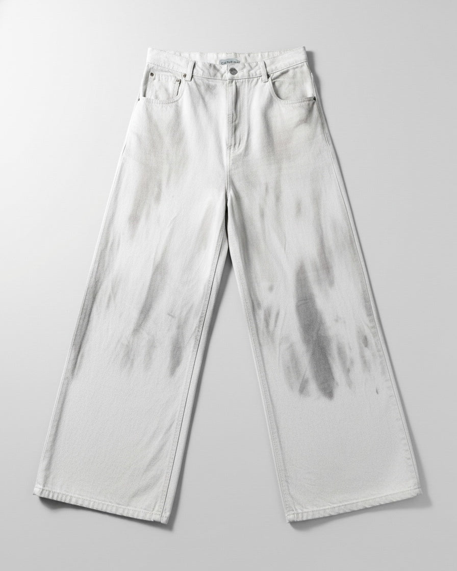 CANDIANI WHITE DUST DENIM JEANS
