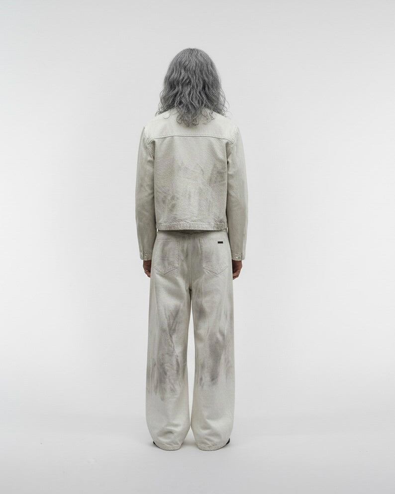 CANDIANI WHITE DUST DENIM JEANS